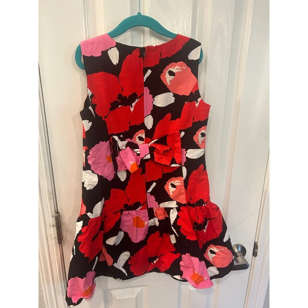 The Children's Place Dress Black Red Pink Floral Bow Drop Waist Party Girl 8